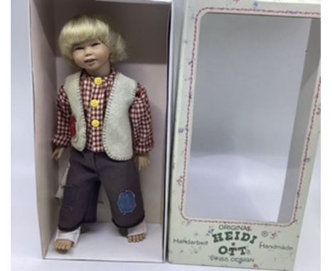 Heidi Ott Swiss Boy doll with Hair wig 12” boxed vintage doll(1)