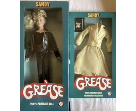 Franklin Mint ; Sandy From Grease Movie doll vinyl portrait doll&nbsp; and boxed outfit ;unused and boxed.(2)