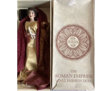 Franklin Mint Vintage Vinyl Portrait fashion doll wardrobe collection doll set ; Roman Empress Julia&nbsp; doll boxed in marr