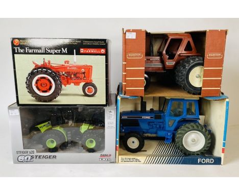 ERTL 1:16 (x3) &amp; 1:32 (x1) - Precision series Farmall tractor, Ford 8830, Hesston Tractor, 60th Anniversary Case Steigr T