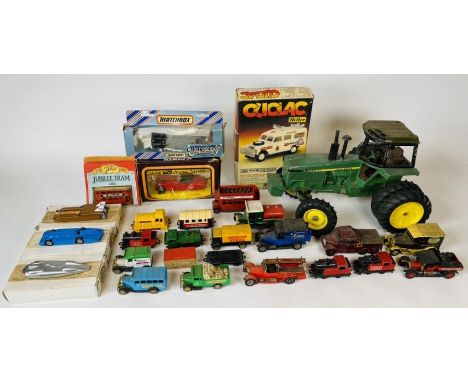 3x Boxes of Playworn Die Cast Toys, including cars, tractors and commercials vehicles etc. Circa - 1960's - 1980's. All playw