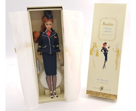 Mattel Silkstone Barbie The Stewardess, Gold Label, # J4256, Certificate, Unchecked For Completeness, Within Good Plus To Exc