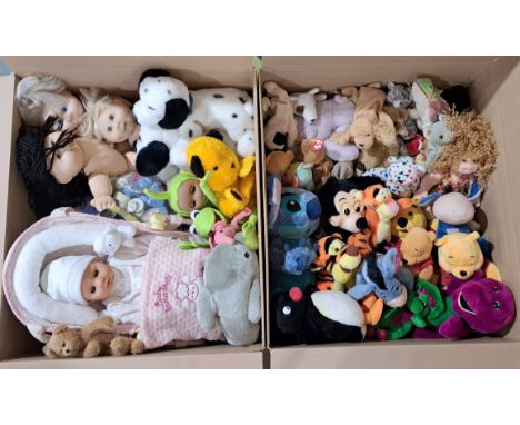 Plush toy group including: TY Beanie Babies, Cabbage Patch dolls, Disney, Baby Annabell, plus others; Good to Good Plus; (Qty