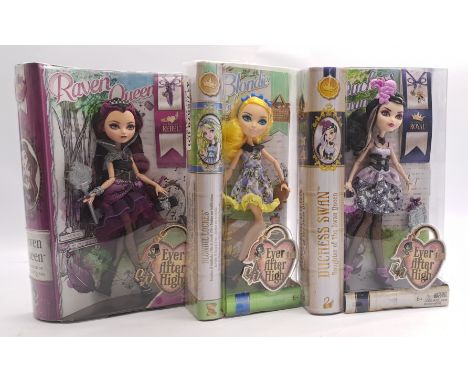 Mattel Ever After High Dolls Trio Including: (1) Duchess Swan, Daughter Of The Swan Queen (2) Raven Queen, Daughter Of The Ev