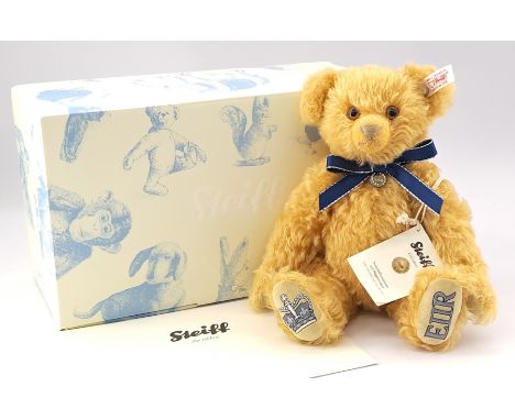 Steiff Diamond Jubilee Bear, White Label 664069, LE 2012, Made Exclusively For Peter Jones China, Mohair, Swing Label (Small 