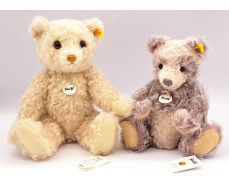 Steiff Teddy Bear Pair Including: (1) Ginny, Yellow Tag 027499, Mohair, Chest tag, Swing label, 13"/33cm; (2) Sugar, Yellow T