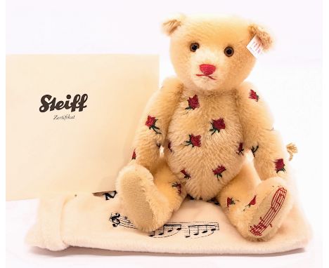 Steiff Musical Jerusalem Teddy Bear, white tag 663017, limited edition of 2000 exclusive to UK and Ireland, mohair embroidere