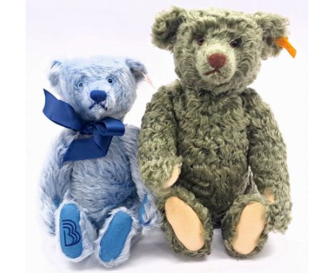 Steiff teddy bear pair including: (1) The Three "B" Bears Belgian Beach bear, Belgian Exclusive, 1998, white tag 658037, LE 1