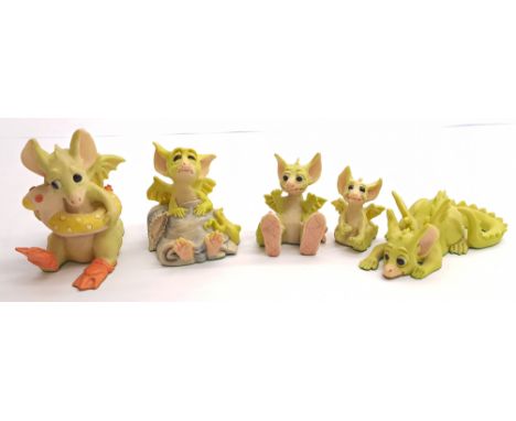Real Musgrave Pocket Dragons x5 From The First Line Including: (1) Sea Dragon, (2) Sleepy Head, (3) Stalking The Cookie Jar, 