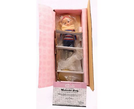 Danbury Mint Weekender Sindy, the first all-porcelain classic Sindy doll, with hand-painted features, blonde hair, LE, NO. 49