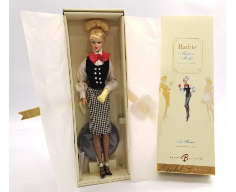 Mattel Silkstone Barbie The Teacher, Gold Label, # J4257, Unchecked For Completeness, Certificate, Within Good Plus To Excell