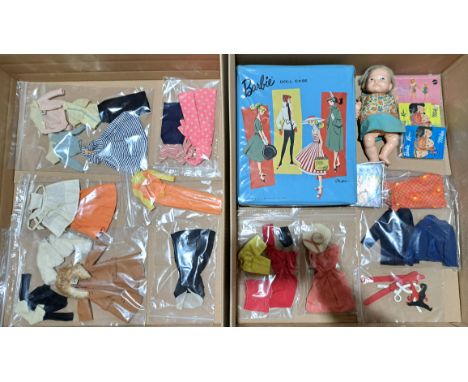 Mattel Barbie vintage clothing and other including: Mattel Barbie doll case, a range of vintage Barbie clothing (some have ha