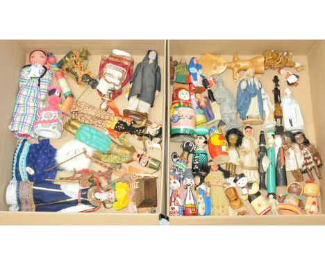 Collection of ethnic, tribal (including some hand-made) figures, costume dolls and novelties, including: Masai tribal art Ken