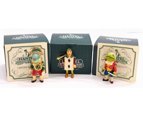 Hantel pewter miniatures x three from the Alice in Wonderland series including: (1) Playing Card Man, with swing label and bo