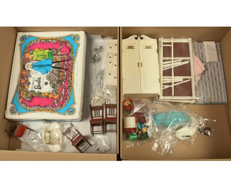 Mattel Barbie, Marx and other vintage doll accessories, includes Barbie carry case; assorted Marx Little Hostess furniture, e