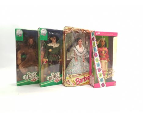Mattel Barbie Group Including: The Wizard Of Oz 75th Anniversary Scarecrow, (2) The Wizard Of Oz 75th Anniversary Cowardly Li