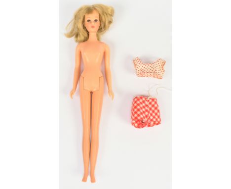 Mattel Barbie Francie vintage doll, #1140, c1966, blonde, straight legs, remains of some glue to soles of feet, otherwise Goo