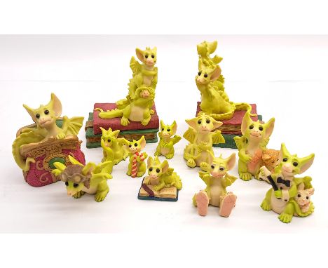 Real Musgrave Pocket Dragons Group Including: (1) New Bunny Shoes, (2) Percy, (3) Two Of The Book Ends, (4) Candy Cane, (5) O