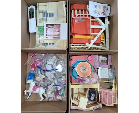 Quantity of mainly Mattel Barbie accessories including: Barbie Dream Cottage; Barbie Town House; Loving You Dream Horse Pranc