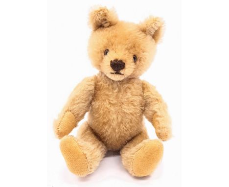 Steiff Vintage Original mask face bear, 1960s/1970s, caramel mohair (faded), plastic eyes, fully jointed, some slight thinnin