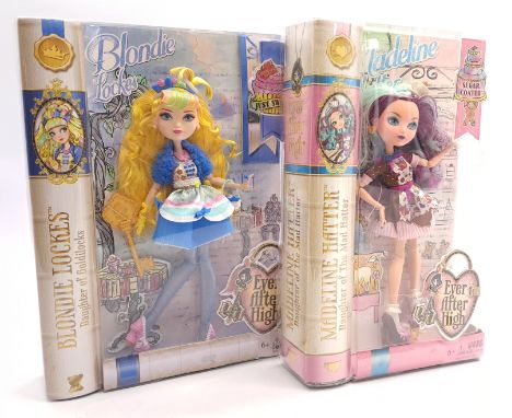 Mattel Ever After High Dolls Pair Including: (1) Blondie Lockes, Daughter Of Goldilocks, (2) Madeline Hatter, Daughter Of The