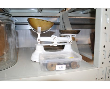 A set of scales and collection of weights