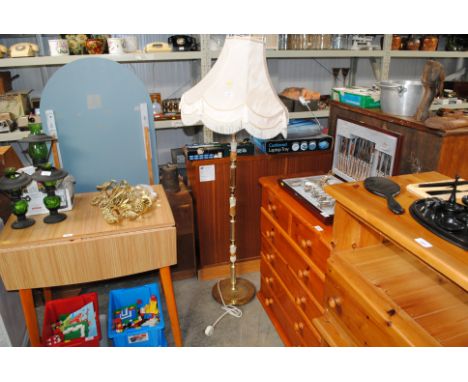 An onyx standard lamp and shade