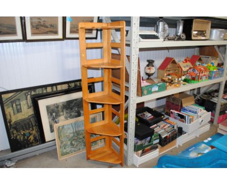 A pine corner shelf 