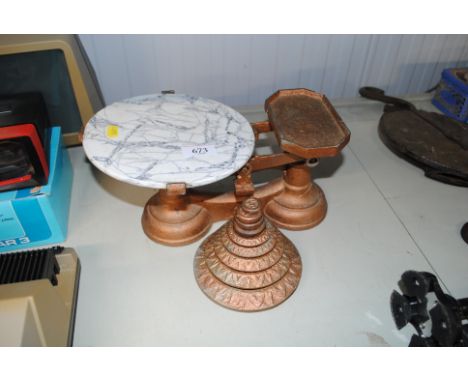 A set of scales and collection of weights