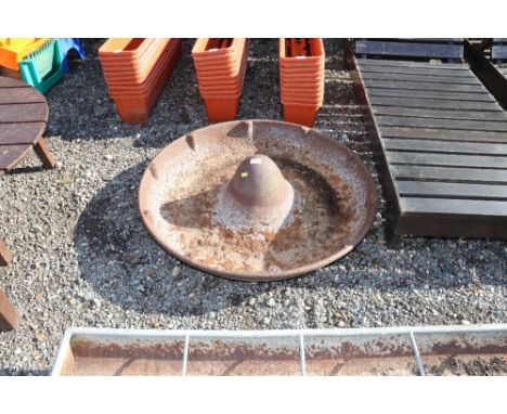 A cast iron pig trough drilled as a planter 