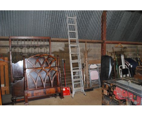 An aluminium extending ladder and an aluminium step ladder