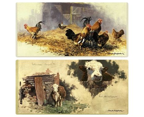 DAVID SHEPHERD (1931-2017) limited edition (624/850) colour print - Roosters, with BCD blind stamp, signed and numbered in pe