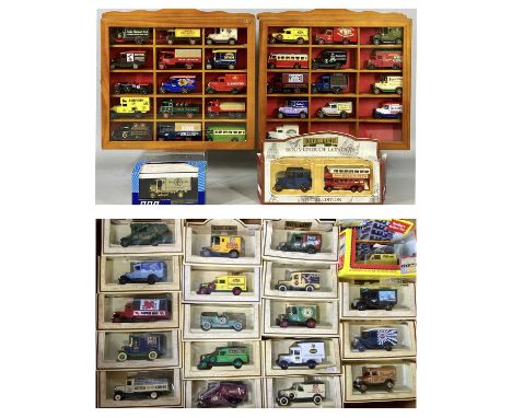 LLEDO DIECAST SCALE MODEL VEHICLES, 27 liveried commercials contained in display cabinets with various other boxed liveried c