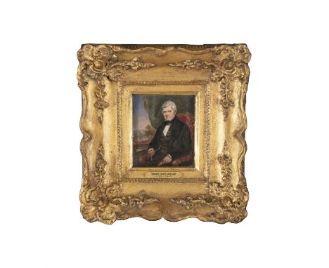 § THOMAS JAMES MULVANEY (1779 - 1845)Portrait of a gentleman seated in an armchairOil on ivory panel, 12 x 10cmSigned with in