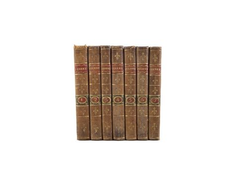 STERNE, Lawrence, The Works, 5th ed., 7 vols., Dublin (Chamberlaine, J. Potts, W. Colles) 1781The title pages inscribed in pe