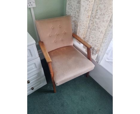 Capricorn Furnishings Beige Upholstered Button Back Arm Chair W 550mm D 480mm H 730mm (2)
