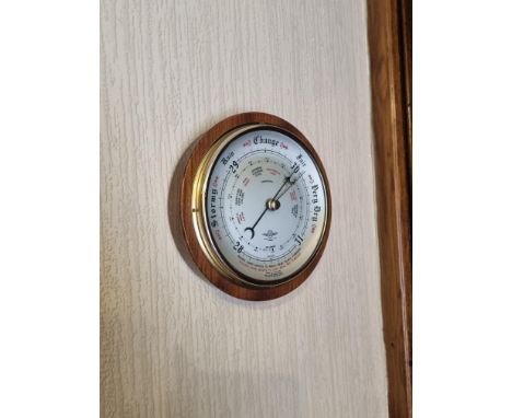Shortland Wooden And Brass Wall Mounted Barometer This is a stylish, traditional, vintage barometer in a smooth, varnished, h