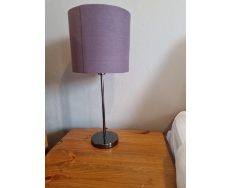 A Pair Of Colours Metal Lamp With Purple Shade H 460mm (50)