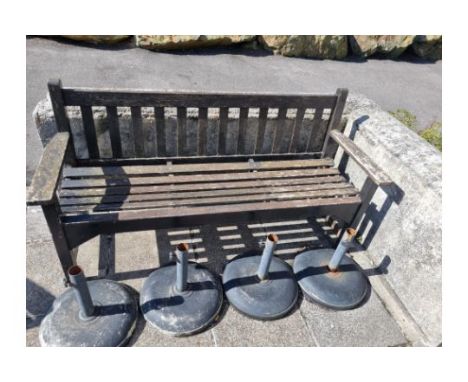 Garden Bench slatted base and back with Arms 1580mm x 470mm x 810mm