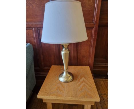 Endon OSLO-S-AN Table Lamp Finished In Antique Brass With Cream Shade H 650mm