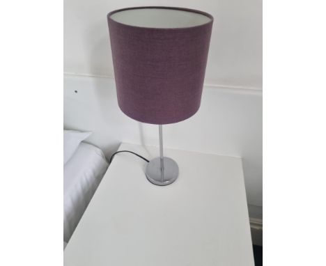 A Pair Of Colours Chrome Lamp With Lilac Shade H 460mm (1)