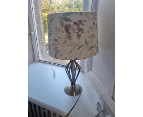 Pair Of Brass Lamp With Floral Shade 490mm (20)