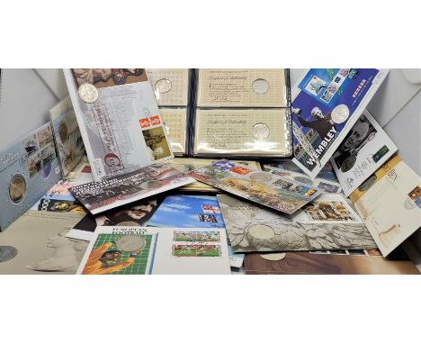 A collection of medallic and coin first day covers,&nbsp;to include: a set of four "Great Britons Medallic First Day Covers",