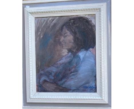 A 20th cent portrait of a girl , oil on canvas&nbsp;