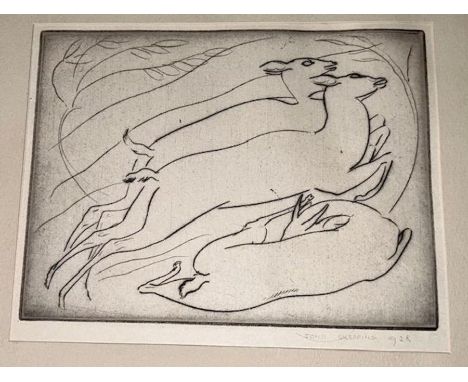 Modern British interest John Skeaping 1901-1980 signed print of Deer&nbsp;
