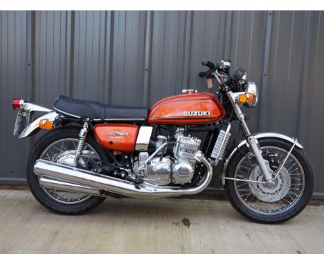 Suzuki GT750 motorcycle. 1974. 750ccFrame No. GT750 - 47947Engine No. GT750-52152Runs and rides. Engine has been rebuilt by P
