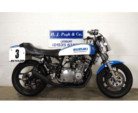 Suzuki custom built race bike. 997ccFrame No. GS1000-502047Engine No. GS1000-143174Runs and rides. Custom built bike complete