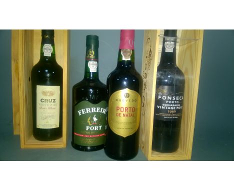 4 x bottles of Port inc Fonseca Vintage 1996.