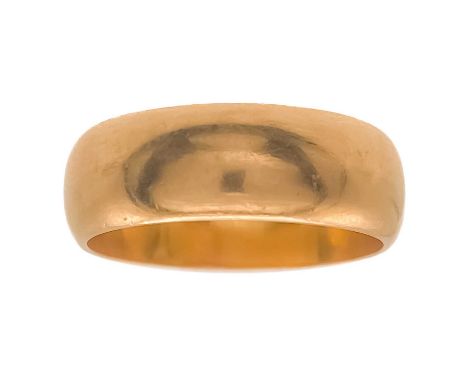 A 22ct hallmarked band ring. Birmingham 1912, size K, 6.3g.