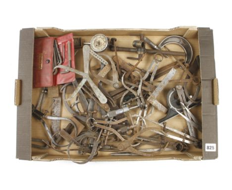 Quantity of engineers calipers, dividers etc some light rust G 